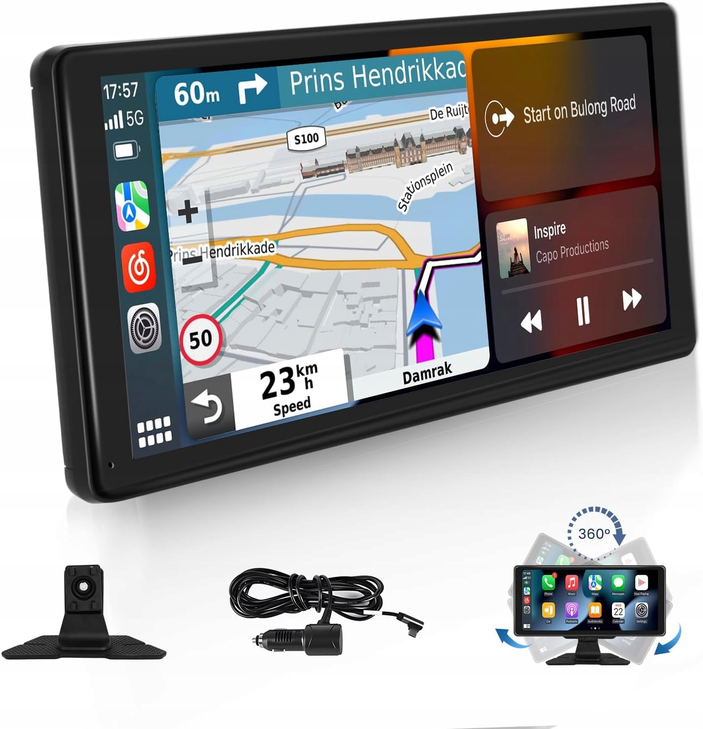 Automobilové rádio CarPlay Android Auto s 10,36-palcovým Fm Aux 64 Gb Tf