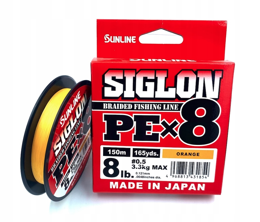 Sunline Siglon Pe X8 #0.5 8lb oranžová 150 m (0.121 mm)