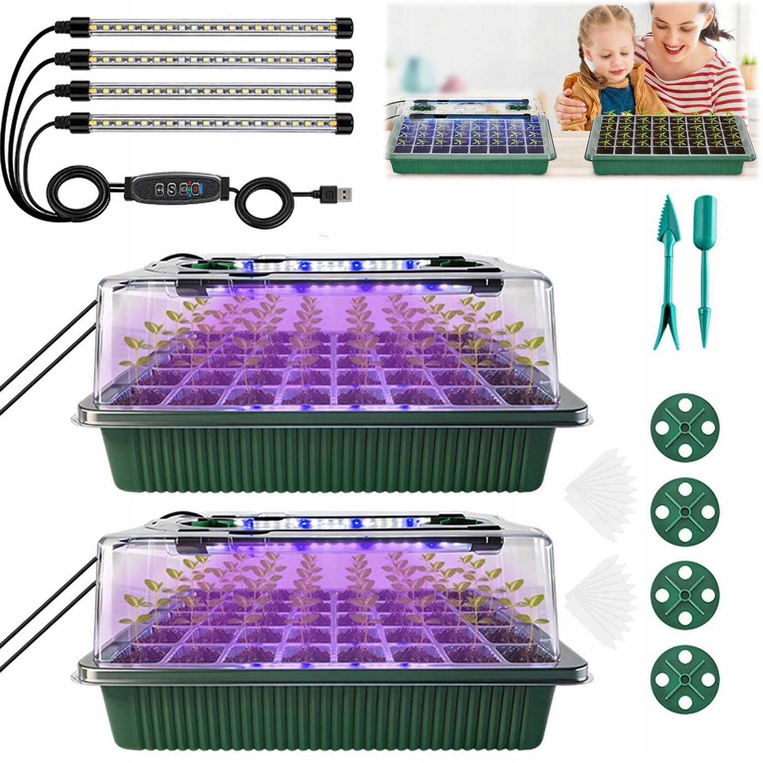 Mini Skleník S Led Osvětlením A 3 Režimy Časovače Pro Květiny, Zeleniny A Ovoce
