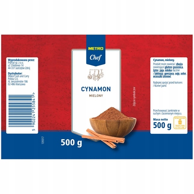 Metro Chef Skořice mletá 500 g Aromatická