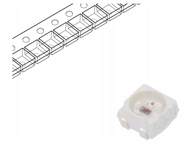 LED programowalna RGB SMD 3535 3,5÷5,3VDC 3,68x3,48x2,95mm (2szt)