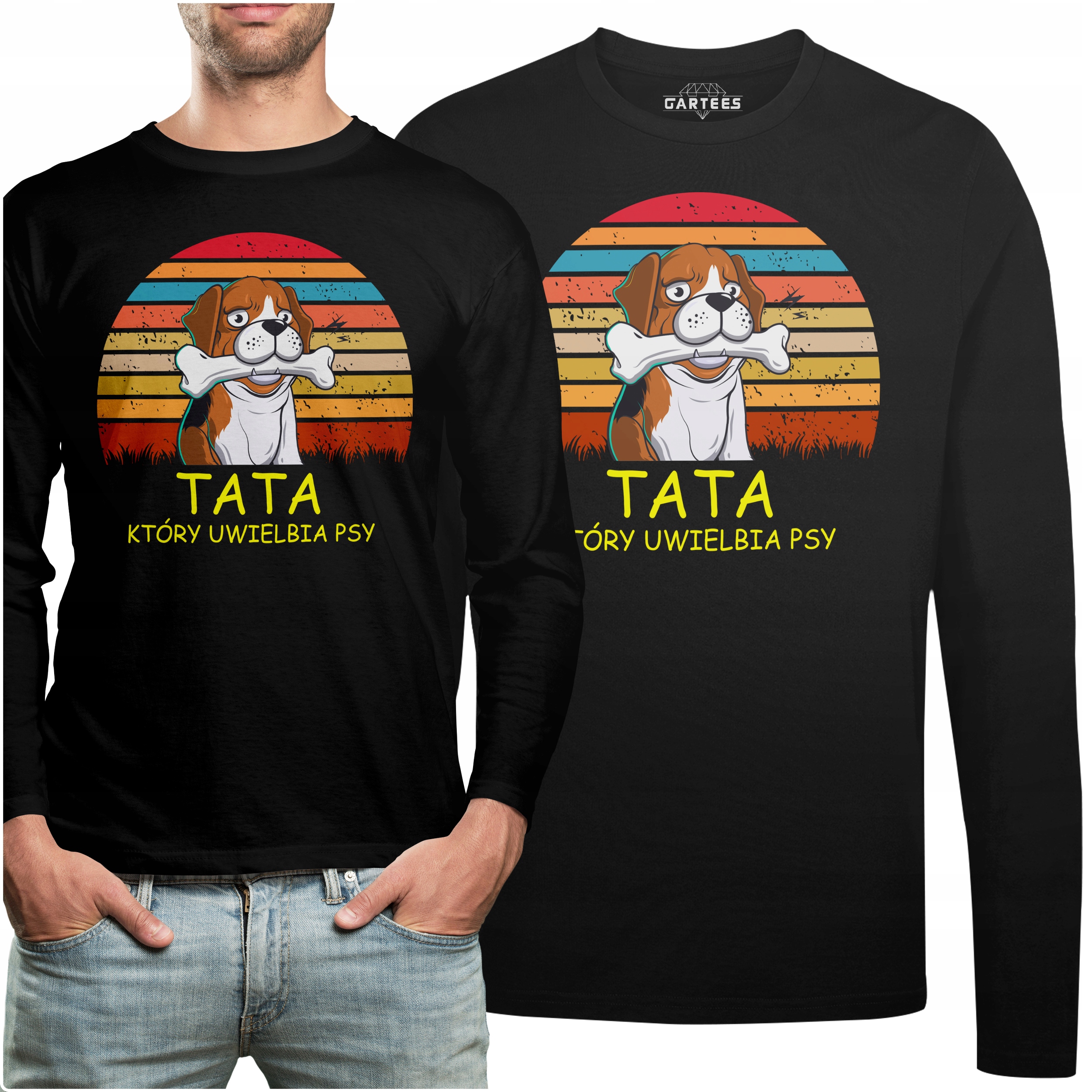 

Koszulka Long Prezent Tata Który Uwielbia Psy