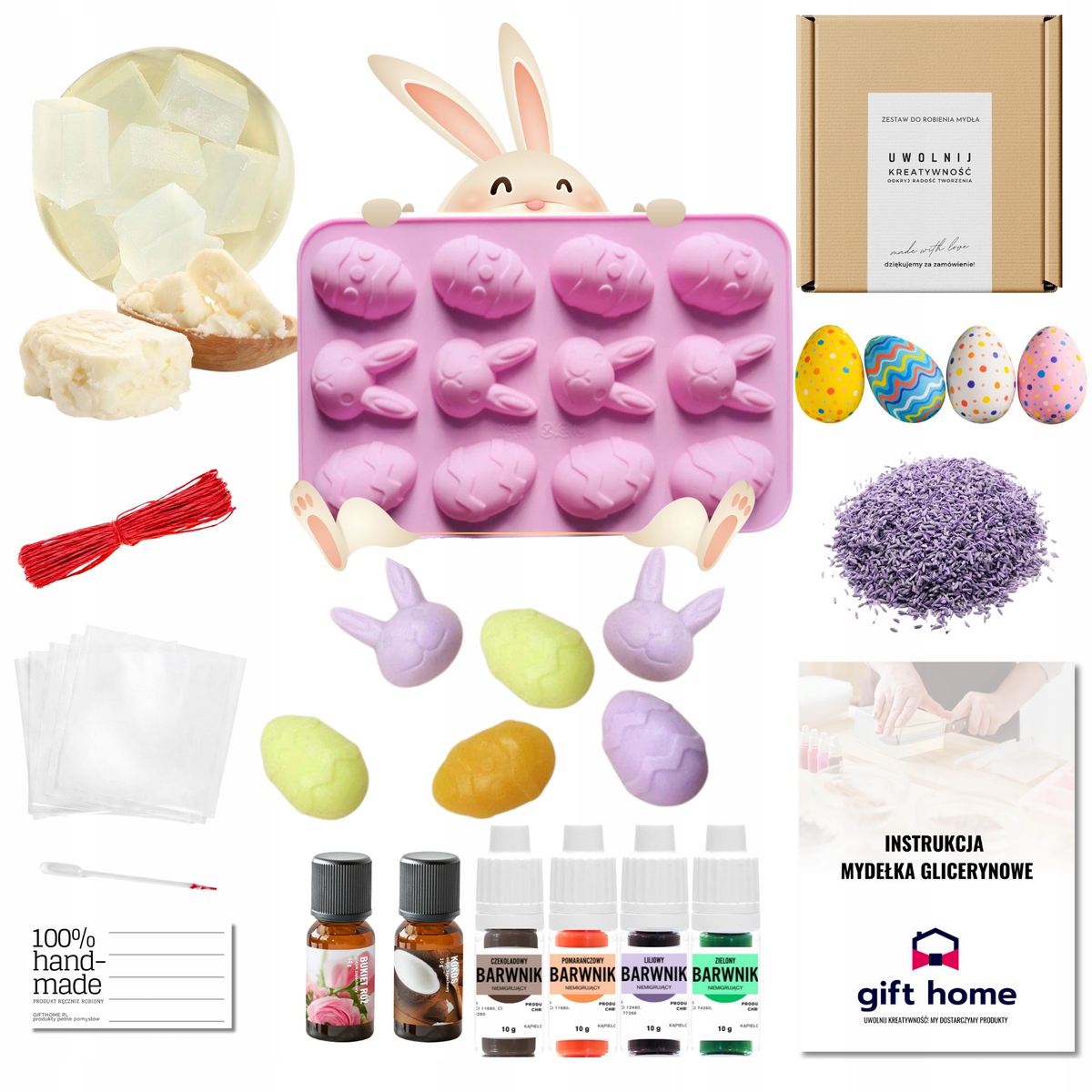 Sada na výrobu velikonočního mýdla zajíček a vajíčka dárek k Velikonoce