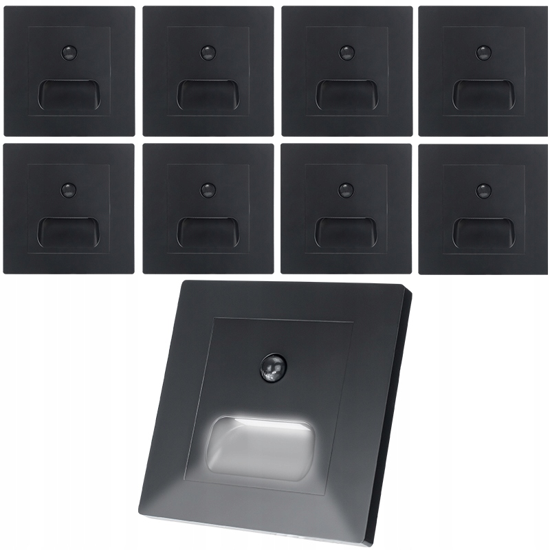 8x Oprawa Led Schodowa Wpuszczana W Ścianę Do Puszki 230V Czujnik Ruchu