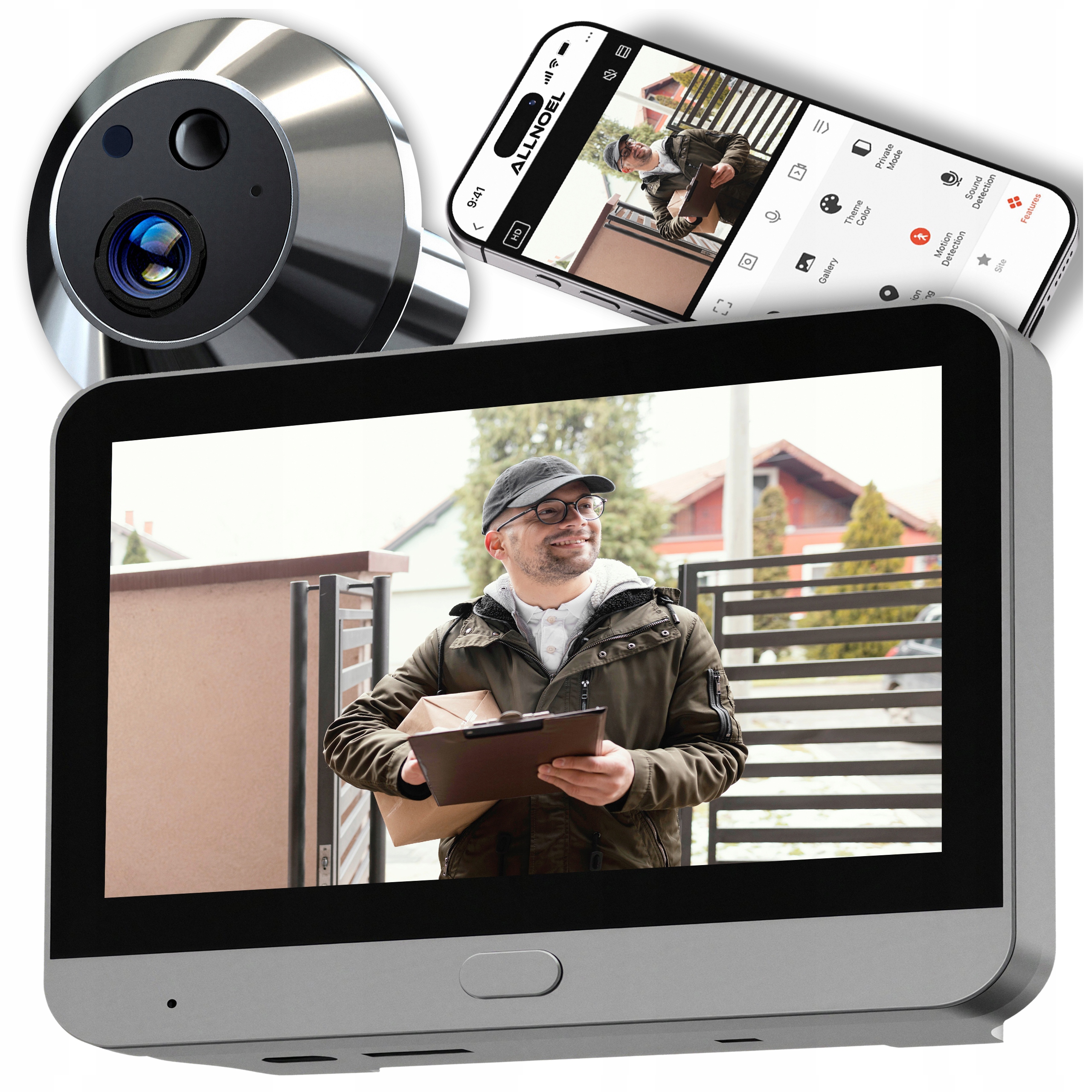 Kukátko Kamera Jidáš Full Hd Wifi Tuya Videodomofon Noční Režim 5000mAH 167°