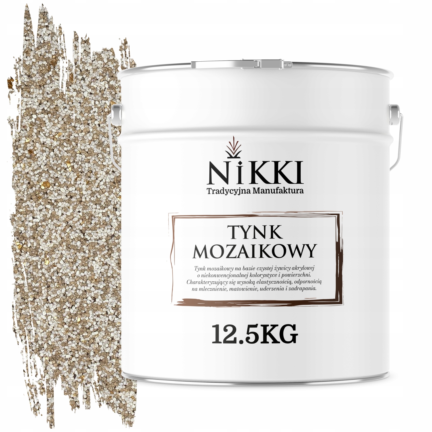 Mozaiková Pryskyřičná Omítka 12,5 Kg Vnitřní Vnější Béžová Se Zlatou Slídou