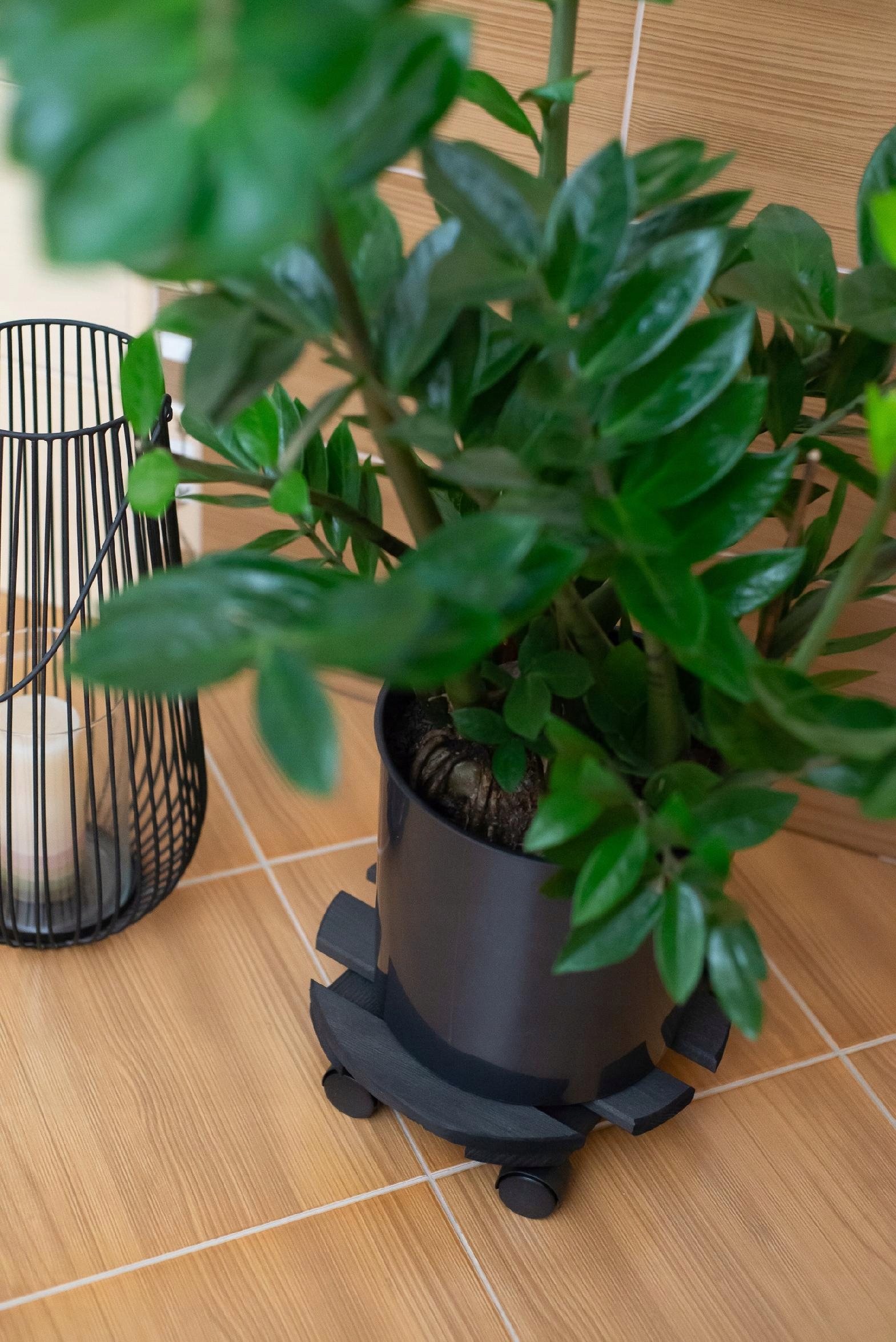 PODEST PODSTAWKA DREWNIANA POD KWIATEK DONICĘ DONICZKĘ NA KÓŁKACH SOLIDNA Długość 30 cm