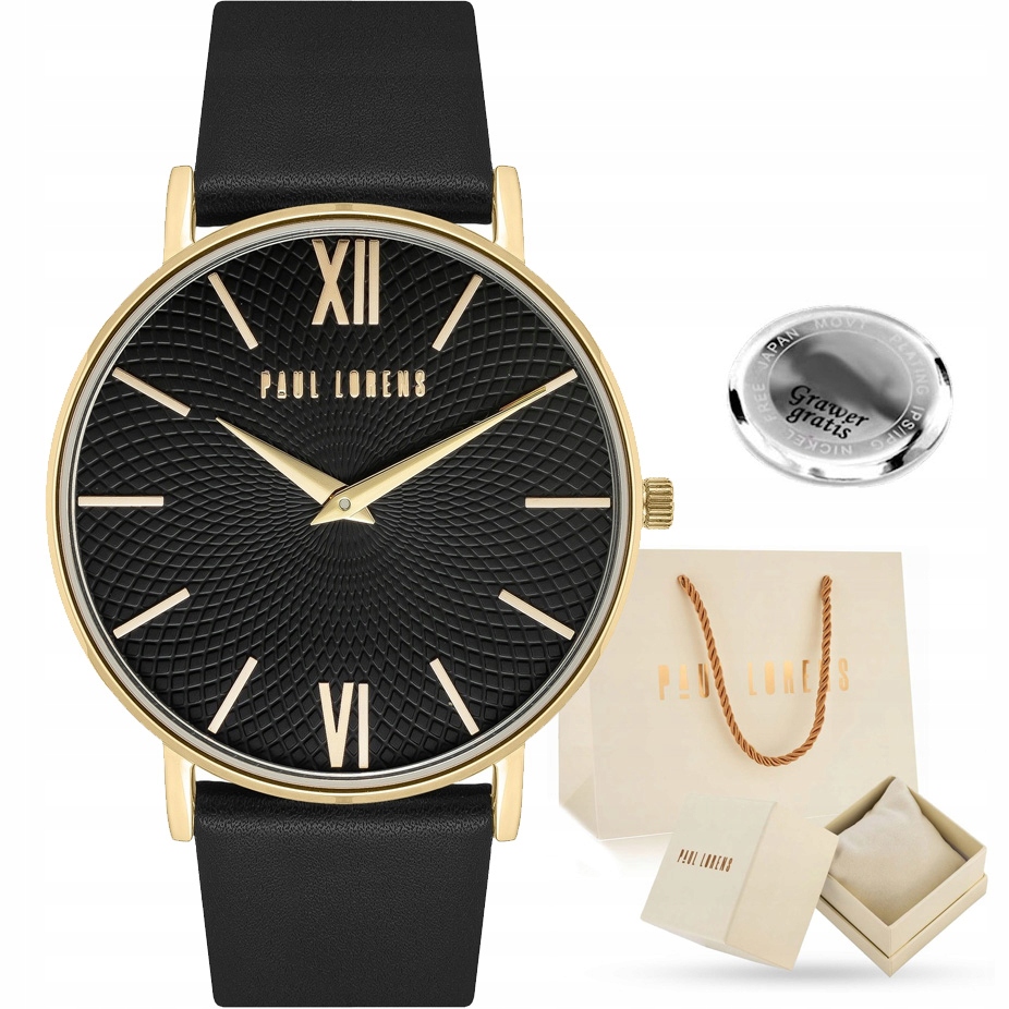 Dámské hodinky Paul Lorens Alleta vzorovaný kožený ciferník krabička a Gravírování