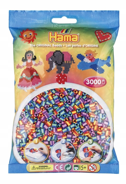 

Koraliki Hama MIDI 3000 Szt 201-92 MIX Prążkowane