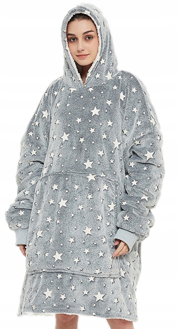 

Bluza Koc Kocobluza Ciepła Oversize 2w1 Gwiazdki