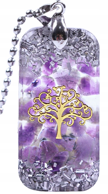 Orgonit Piękny Naszyjnik Z Żywicy Aluminium Ametyst Drzewo Harmonizacja