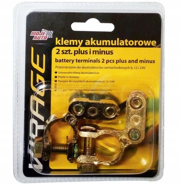 

Moje Auto Mosiężne Klemy Akumulatora 2 Sztuki