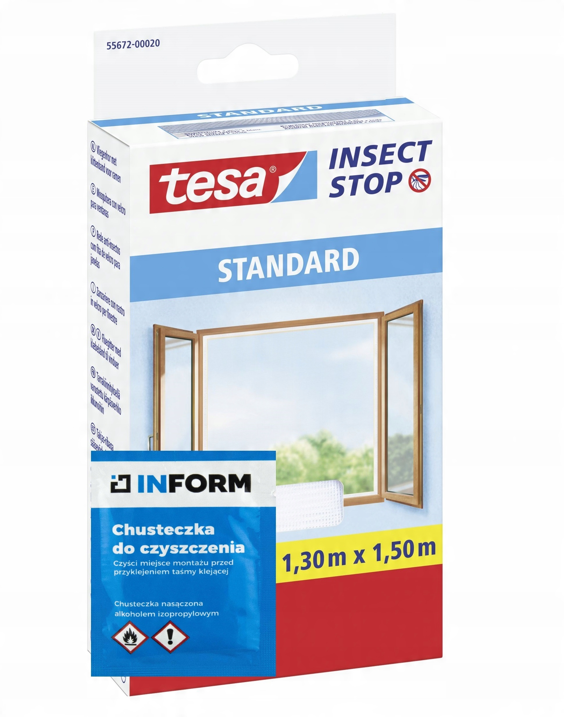 

Moskitiera okienna Tesa standard 130x150cm Biała