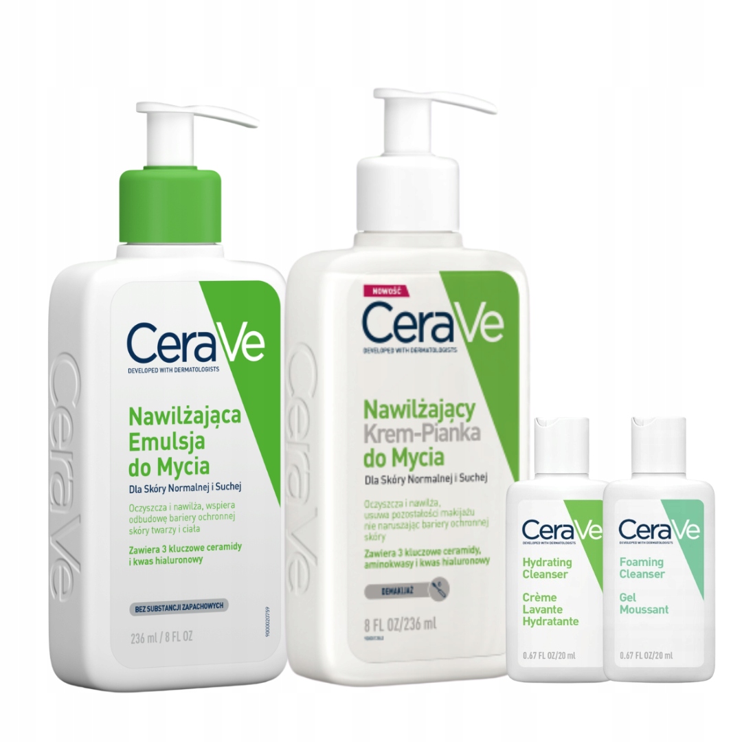 CeraVe Emulsja Nawilżająca do Mycia 236ml, Krem-Pianka Demakijaż