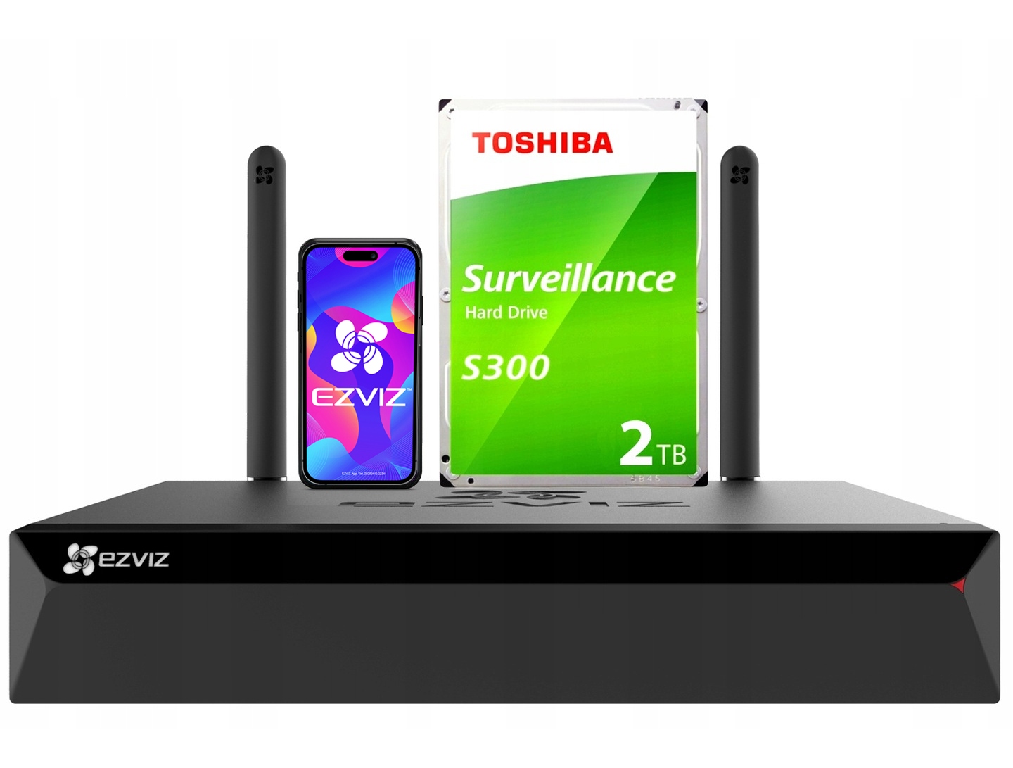 Rejestrator WiFi Do 8 Kamer 5Mpx Ezviz X5S-8W Podgląd 24/7 Hdd 2TB