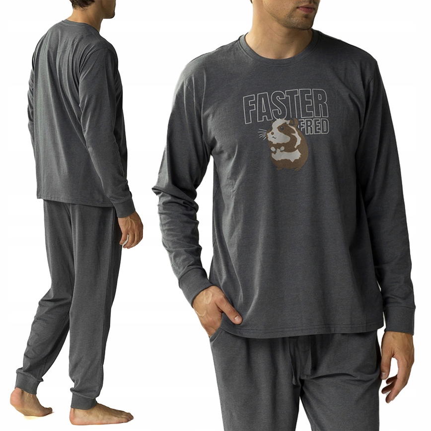 Atlantic NMP-376 pánské volné pyžamo s dlouhým rukávem Bavlněné S