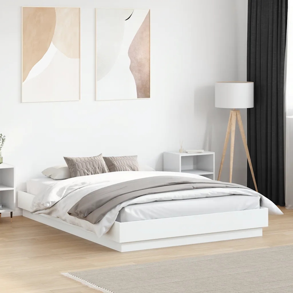 Rám postele bílý 120 x 190 cm kompozitní dřevo Bílá 3209884