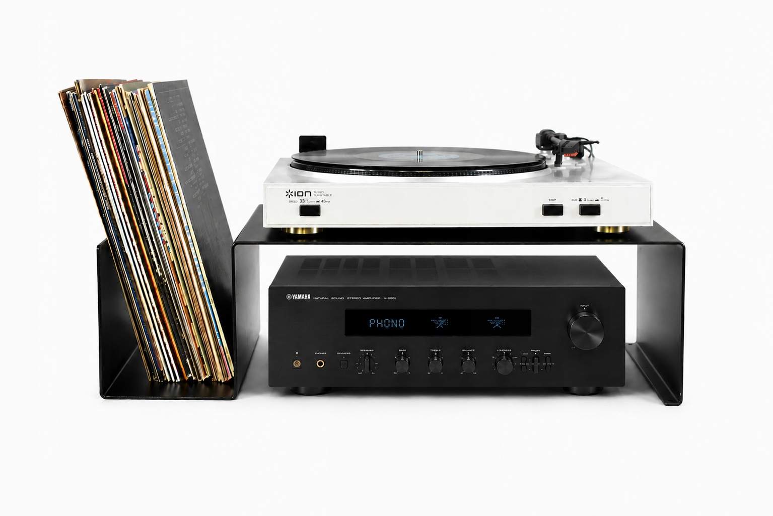 Stojan gramofon zesilovač vinylové desky přehrávač stojan audio stůl