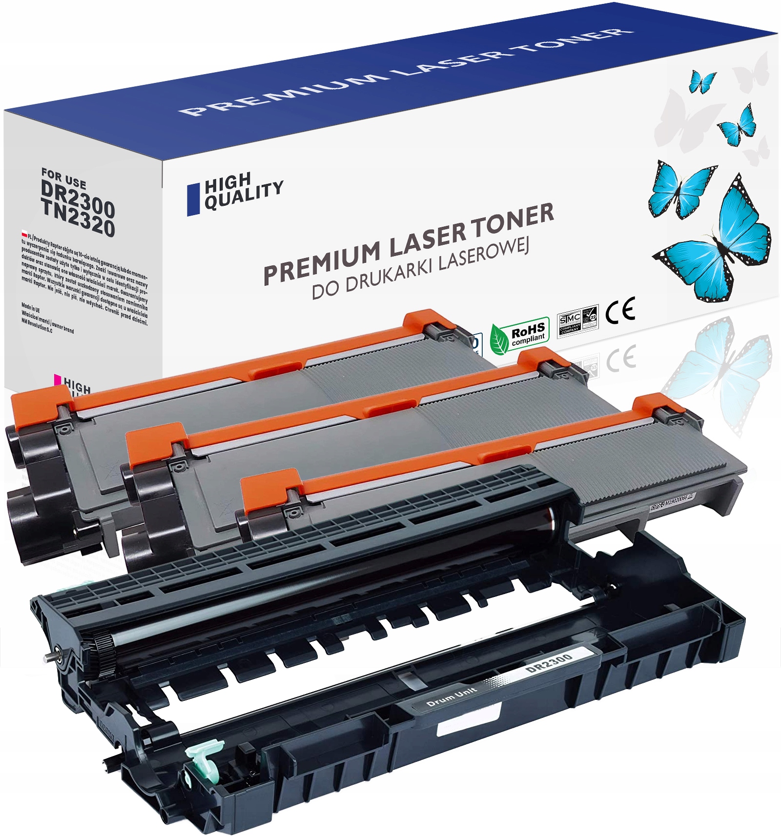 3x Toner Buben Pro tiskárnu Brother TN2320 DCP-L2500D DCP-L2520DW
