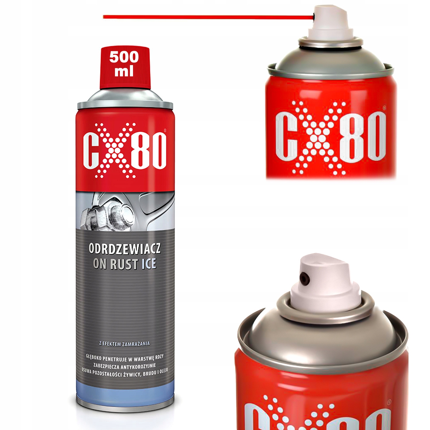 CX80 Odrdzewiacz Efekt Zamrażania On Rust Ice Spray Usuwa Rdzę Olej 500 ml