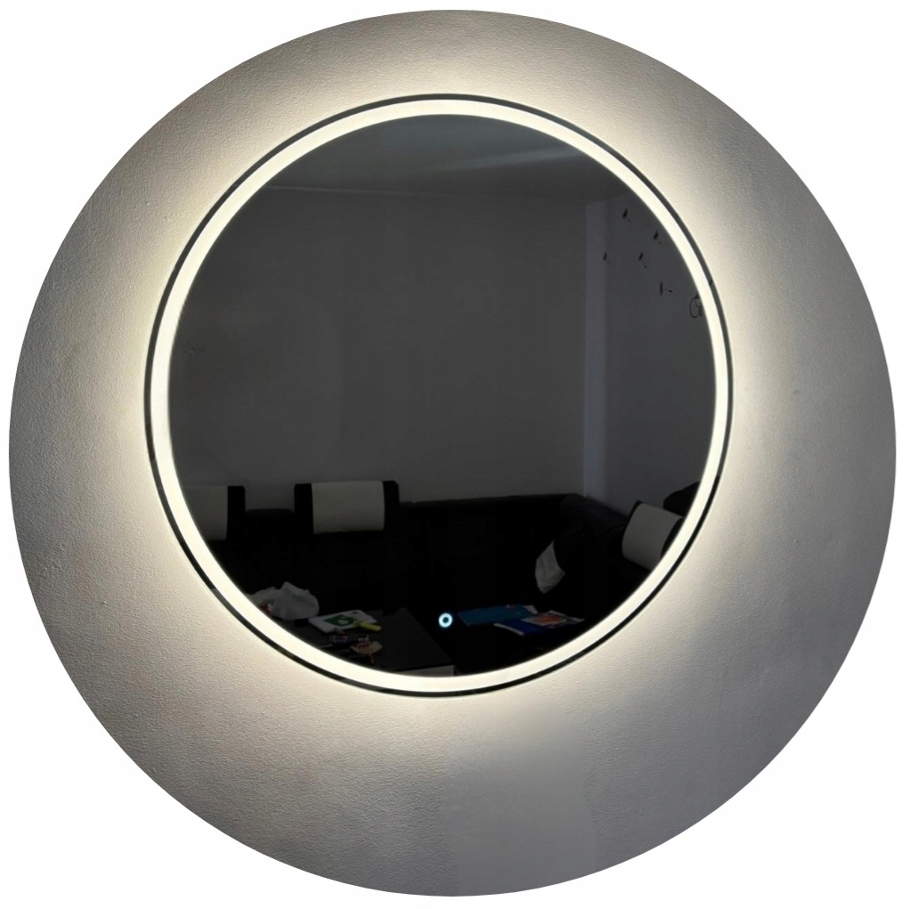 Okrúhle Zrkadlo 90 CM Cob Led Dotykový Spínač Kúpeľňové Zrkadlo Brúsené