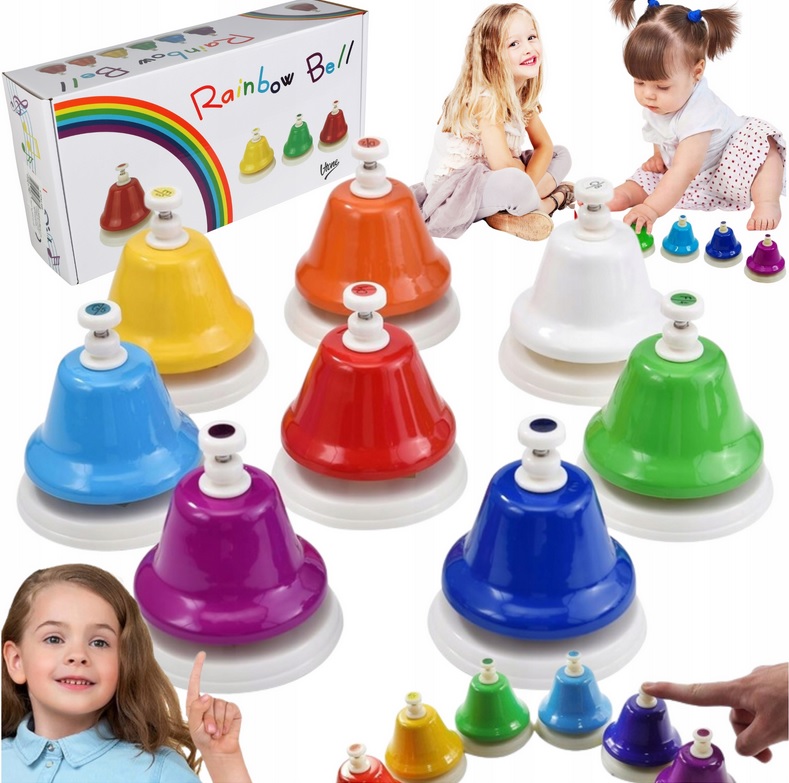 V-tone RB8 Dzwonki Naciskane Diatoniczne Kolorowe Montessori Zestaw