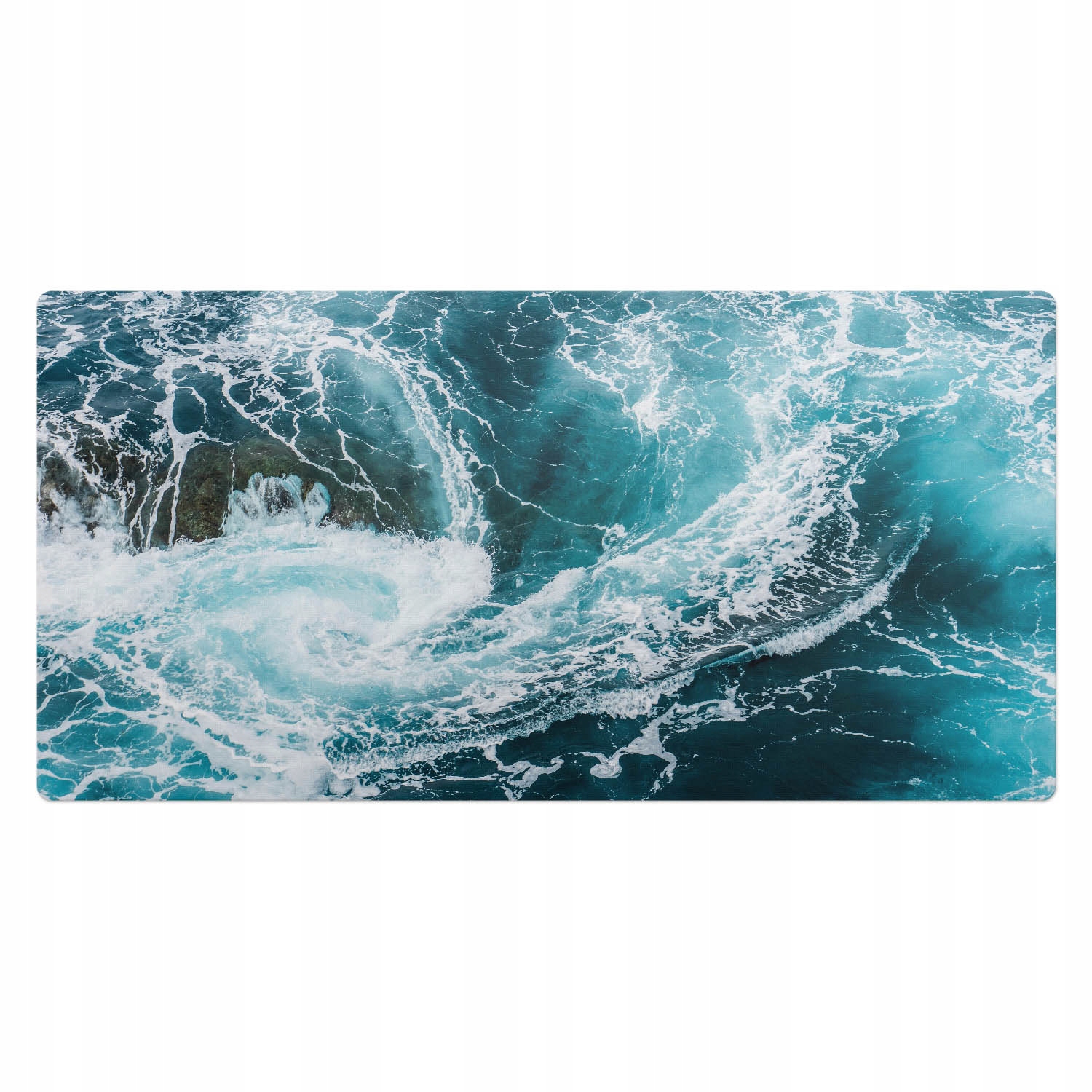 Podložka na psací stůl se vzorem pro teenagery a studenty Vlny ve víru 100 x 50 cm