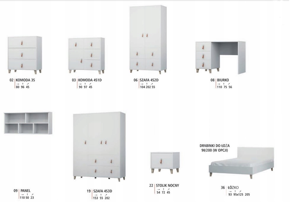 POJEMNA szafa skandynawska młodzieżowa dziecięca Kolekcja Fago