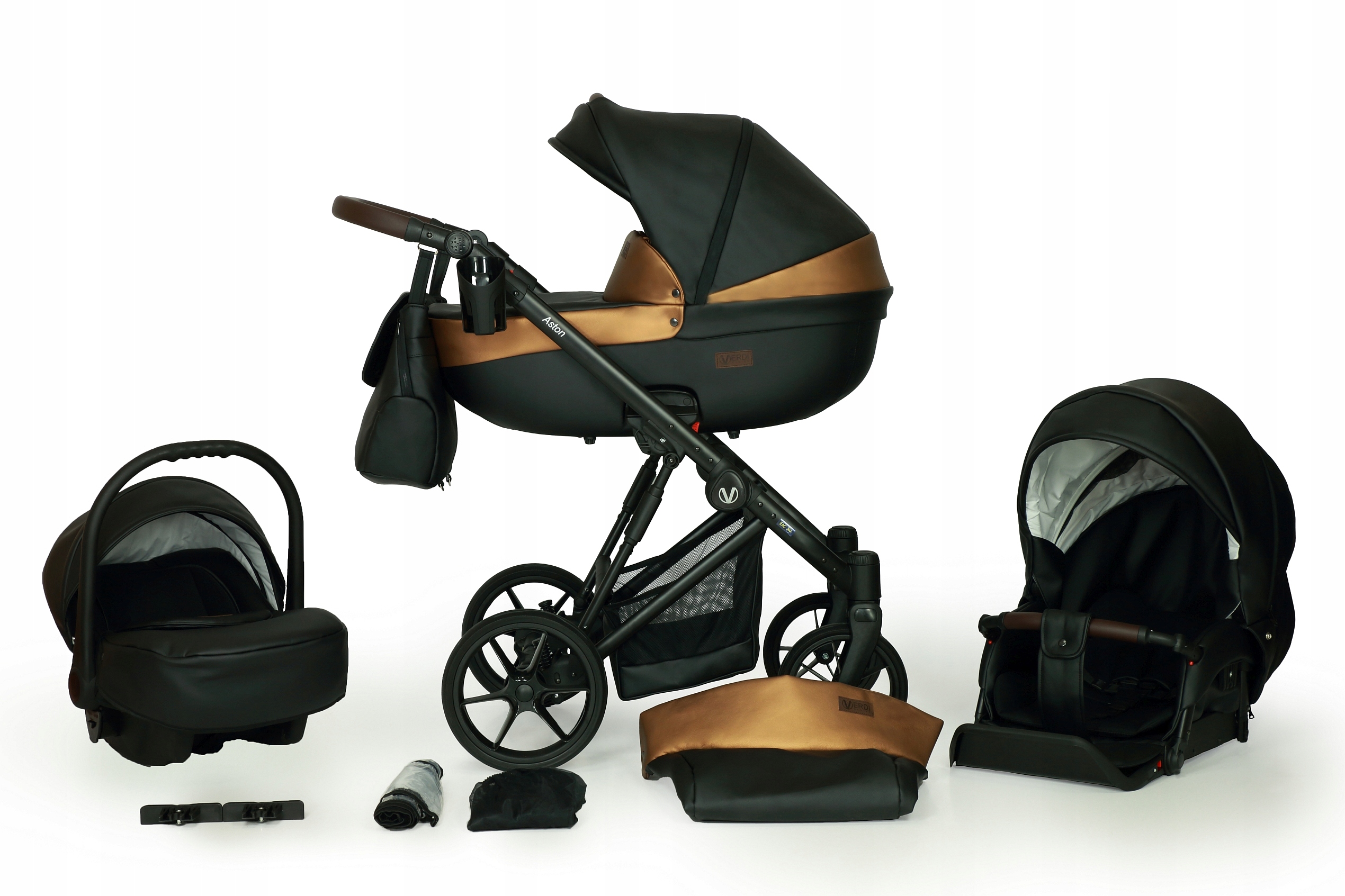 WÓZEK DZIECIĘCY VERDI ASTON 3W1+ TORBA + AKCESORIA