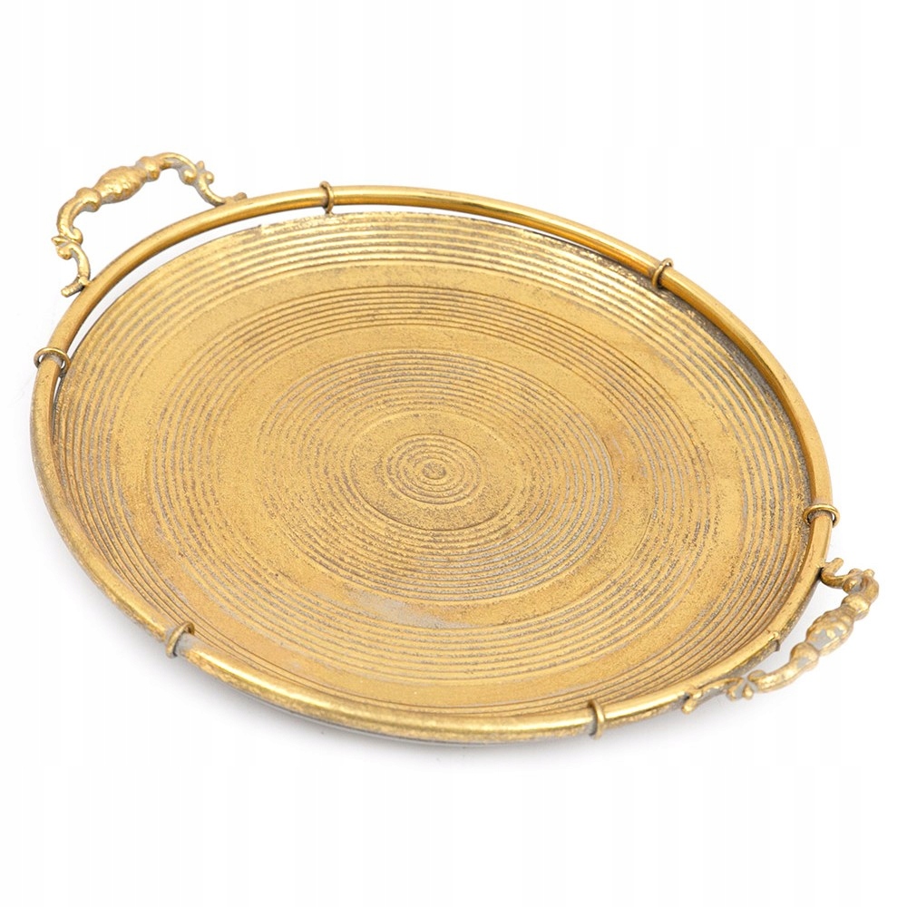 Zlatý Talíř Kovový Talíř 35 cm Starý Retro