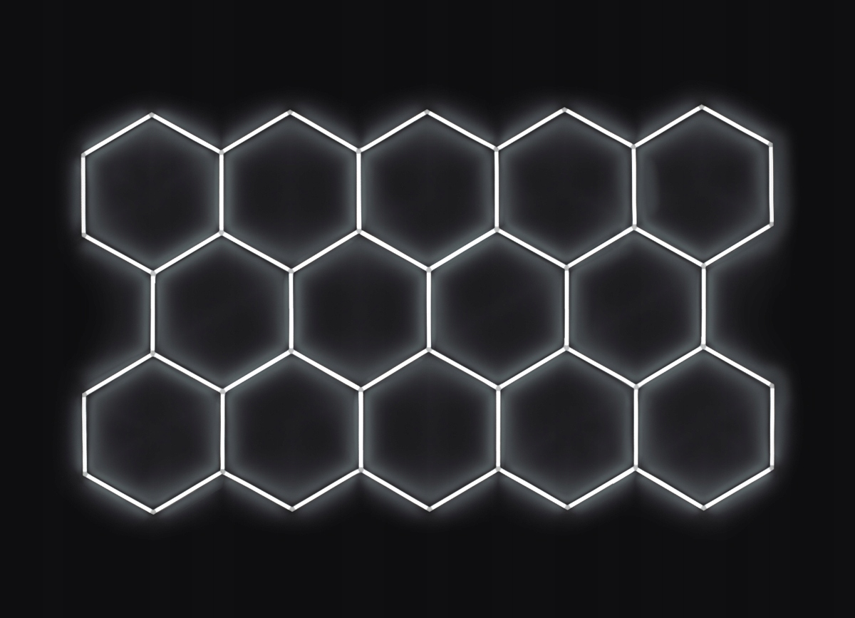 Kompletná Led šesťuholníková lampa Escape6 6500K, 14 prvkov 420x238cm