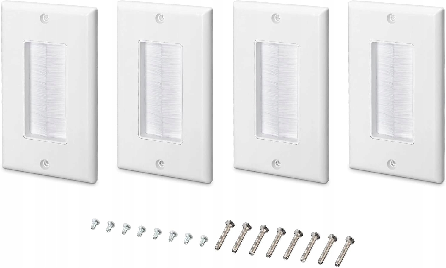 ZAŚLEPKA PRZEPUST KABLOWY PODTYNKOWY Z PĘDZLEM 4 SZT BIAŁO-BIAŁA