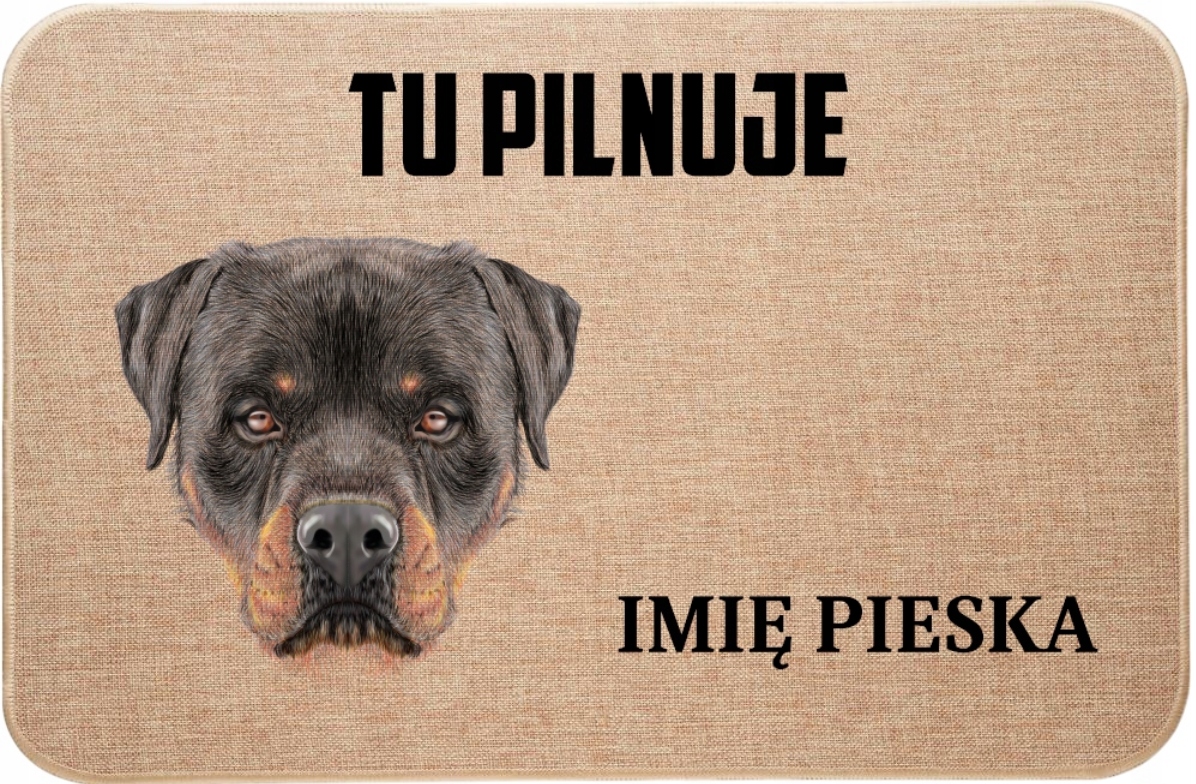 Lněná Vstupní Stěračka Zde Hlídá Rotvajler Ideální Dárek