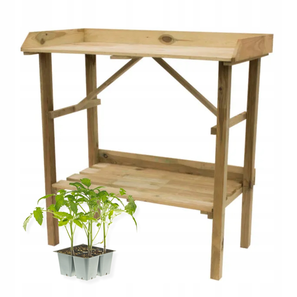 Stolik Ogrodowy Drewniany 90X45X90 Do Przesadzania Sadzenia Roślin Blat