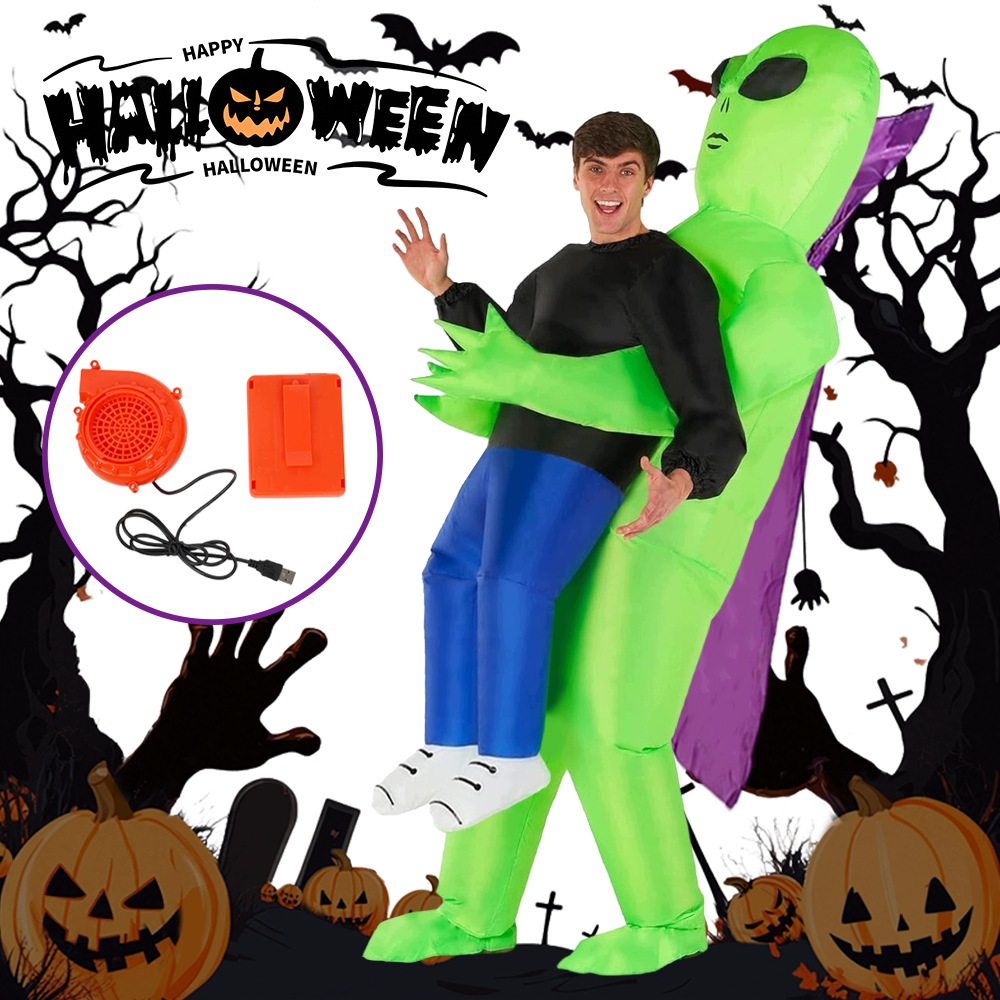 Vtipný na nafukovací kostým Ufoludka, převlek na Halloween 150-190 cm