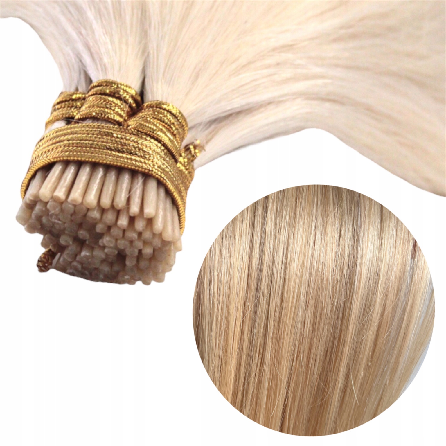 Příčesek Do Vlasů Přírodní Pásek 50 cm kroužky #24