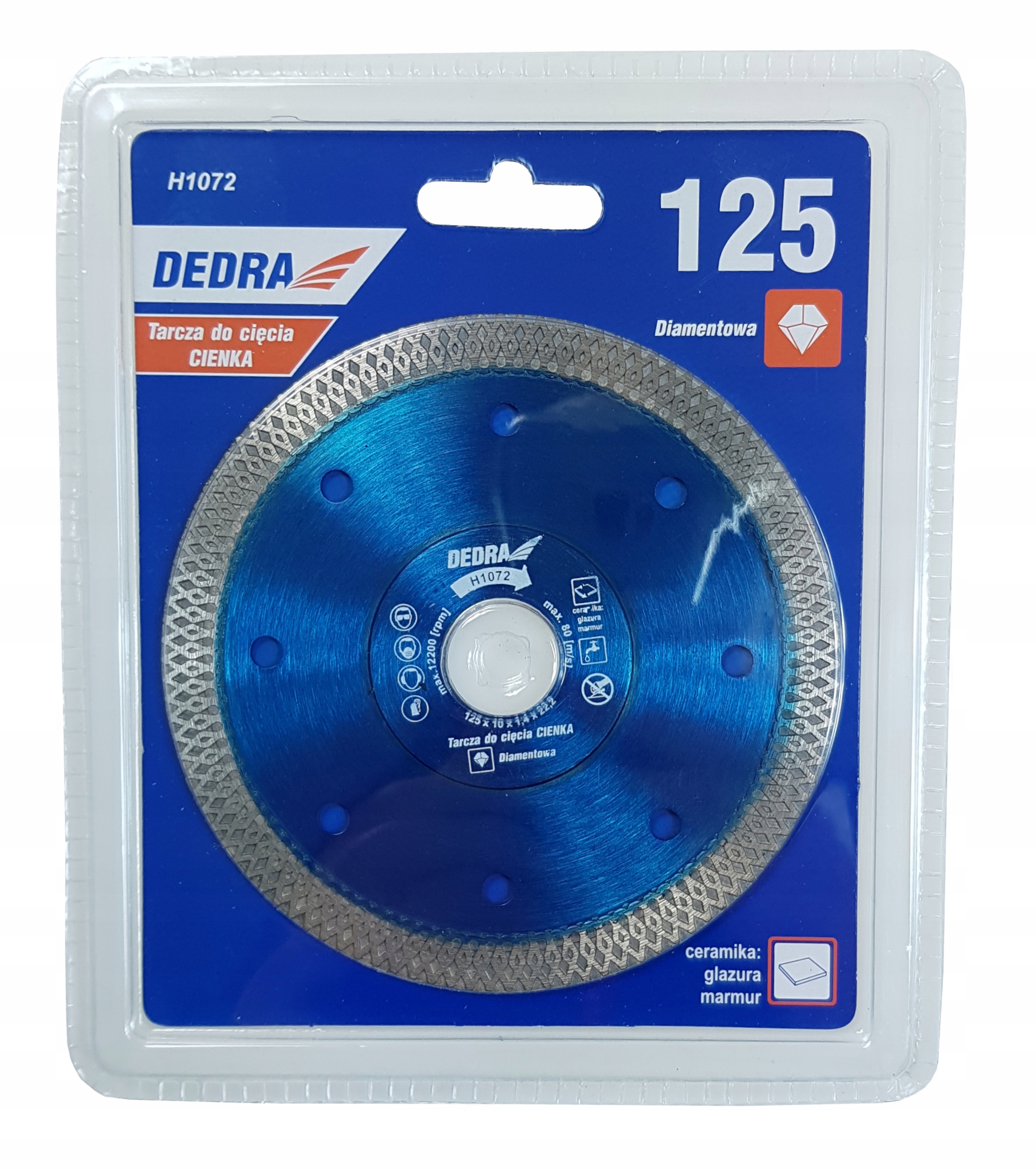 

Tarcza diamentowa cienka 125mm Dedra H1072