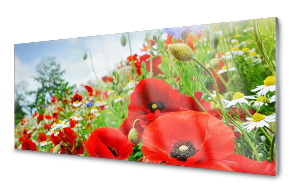 

Panel szklany do kuchni Dekor Kwiaty 125x50