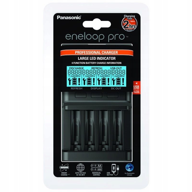 Panasonic Eneloop ProCharger, nabíjačka s LCD displejom (BQ-CC65)
