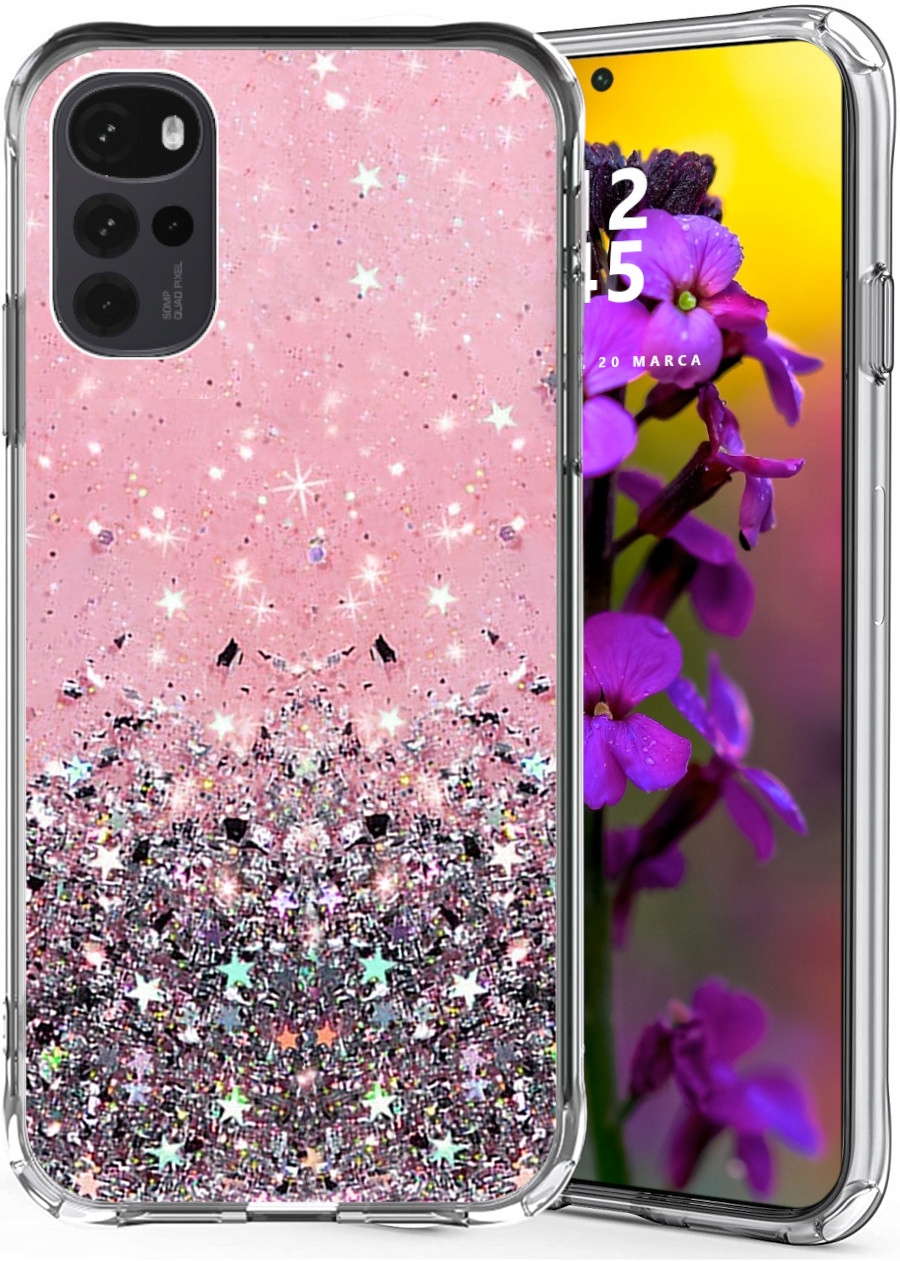 

Etui do Motorola G22 Glitter Case Brokat Szkło
