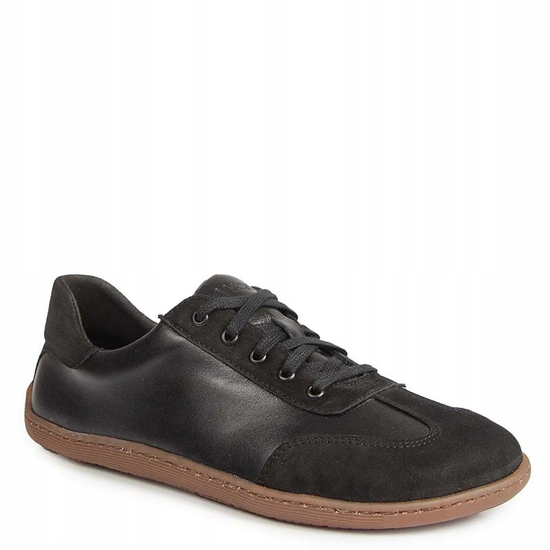 Wasak 0744 Barefoot Černé Kožené Tenisky Polobotky 37