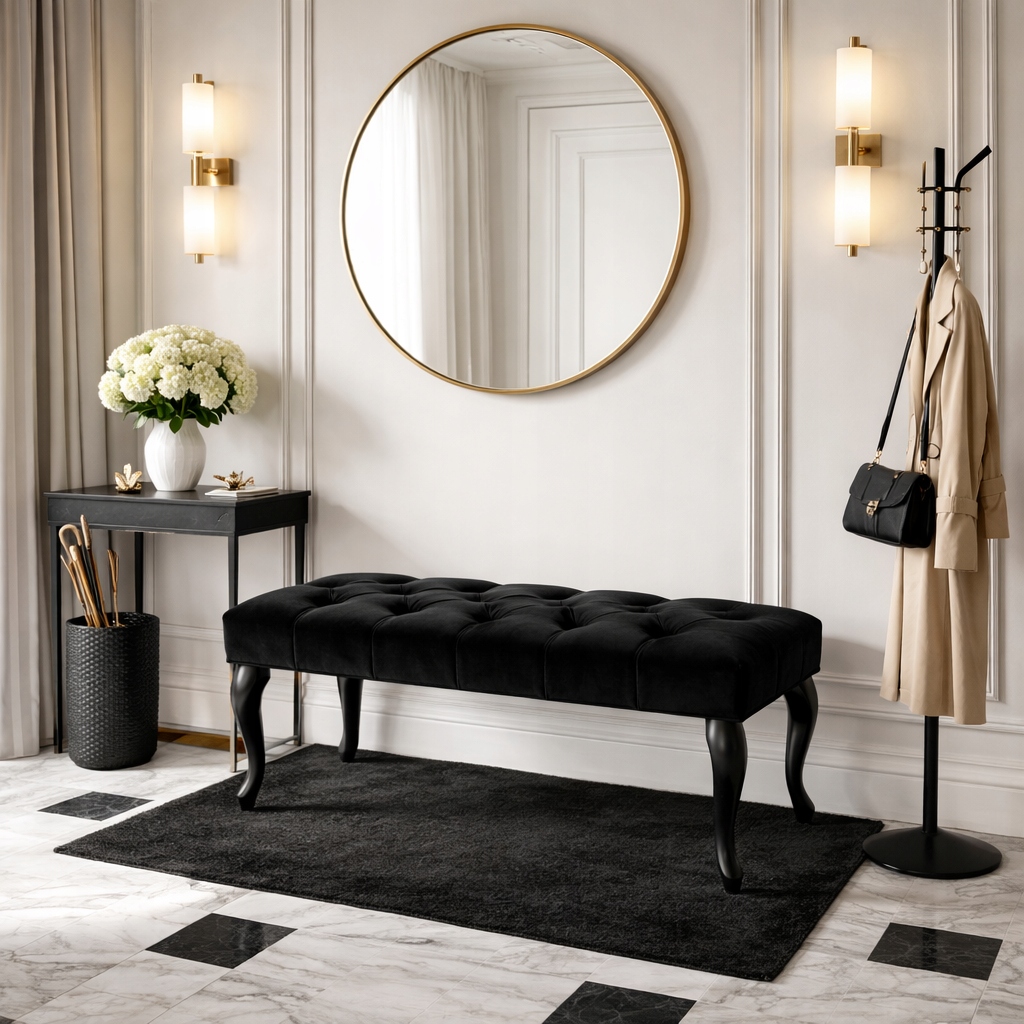 Čalúnená lavica Chesterfield, glamour, prešívaná, farby 80 cm