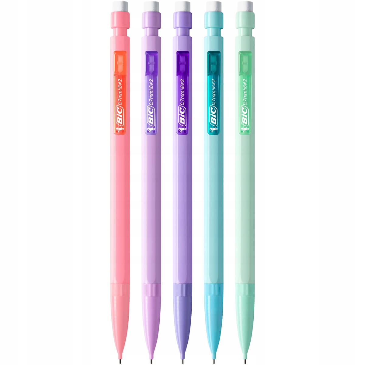 5X OŁÓWEK AUTOMATYCZNY BIC MATIC PASTEL Z GUMKĄ B. WYTRZYMAŁY, MIX kolorów Kod producenta 511027