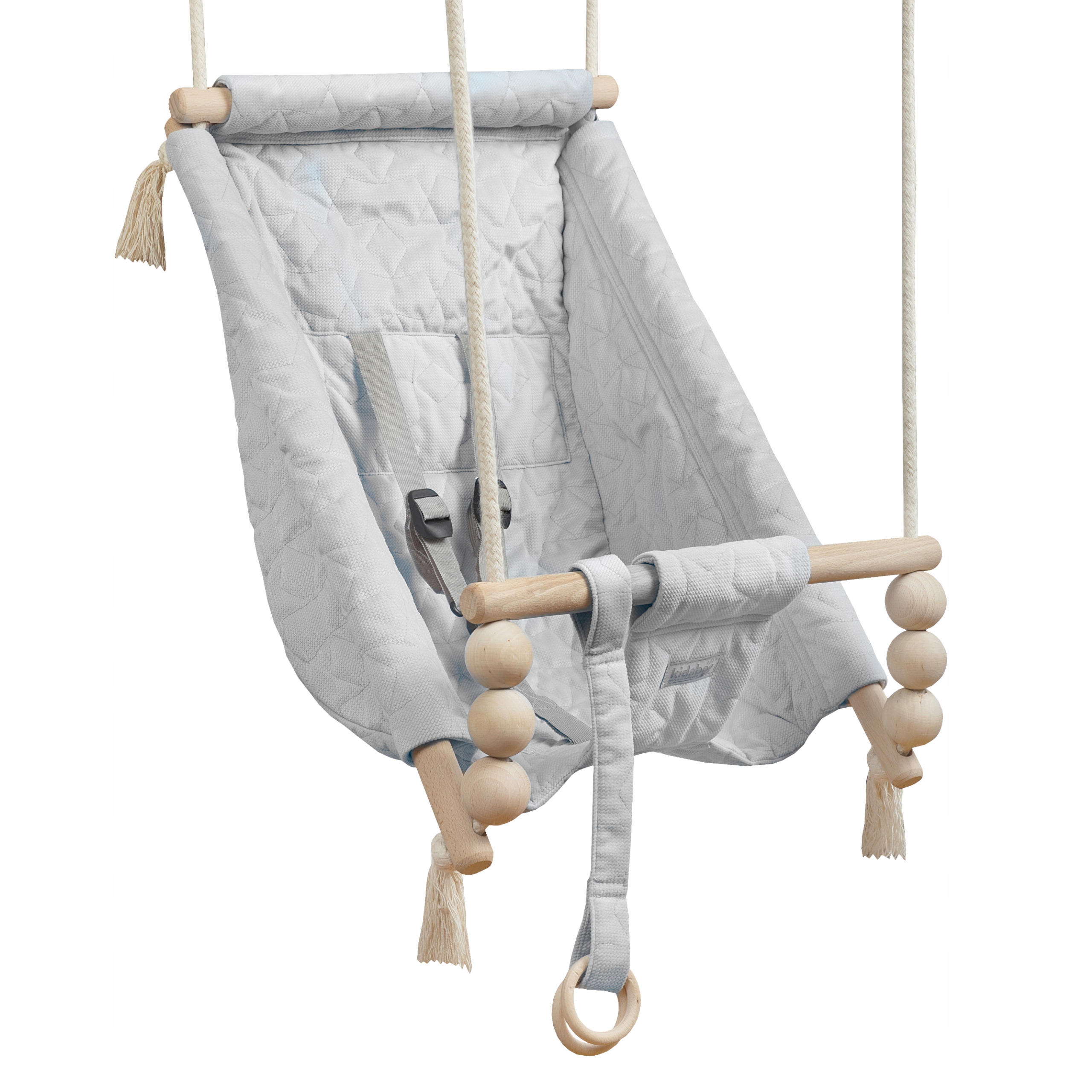 Huśtawka 3w1 dla dzieci Bujak Kołyska VELVET Szara KIDABOO pikowana CE PAS EAN (GTIN) 5903824506039