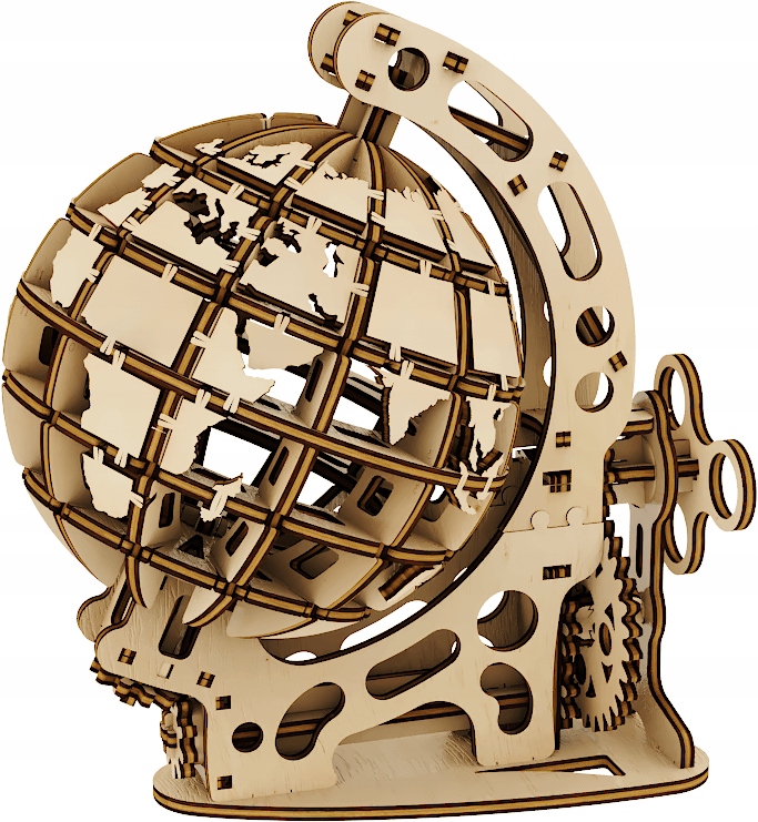 

Unikat Drewniane Puzzle 3D Globus Retro