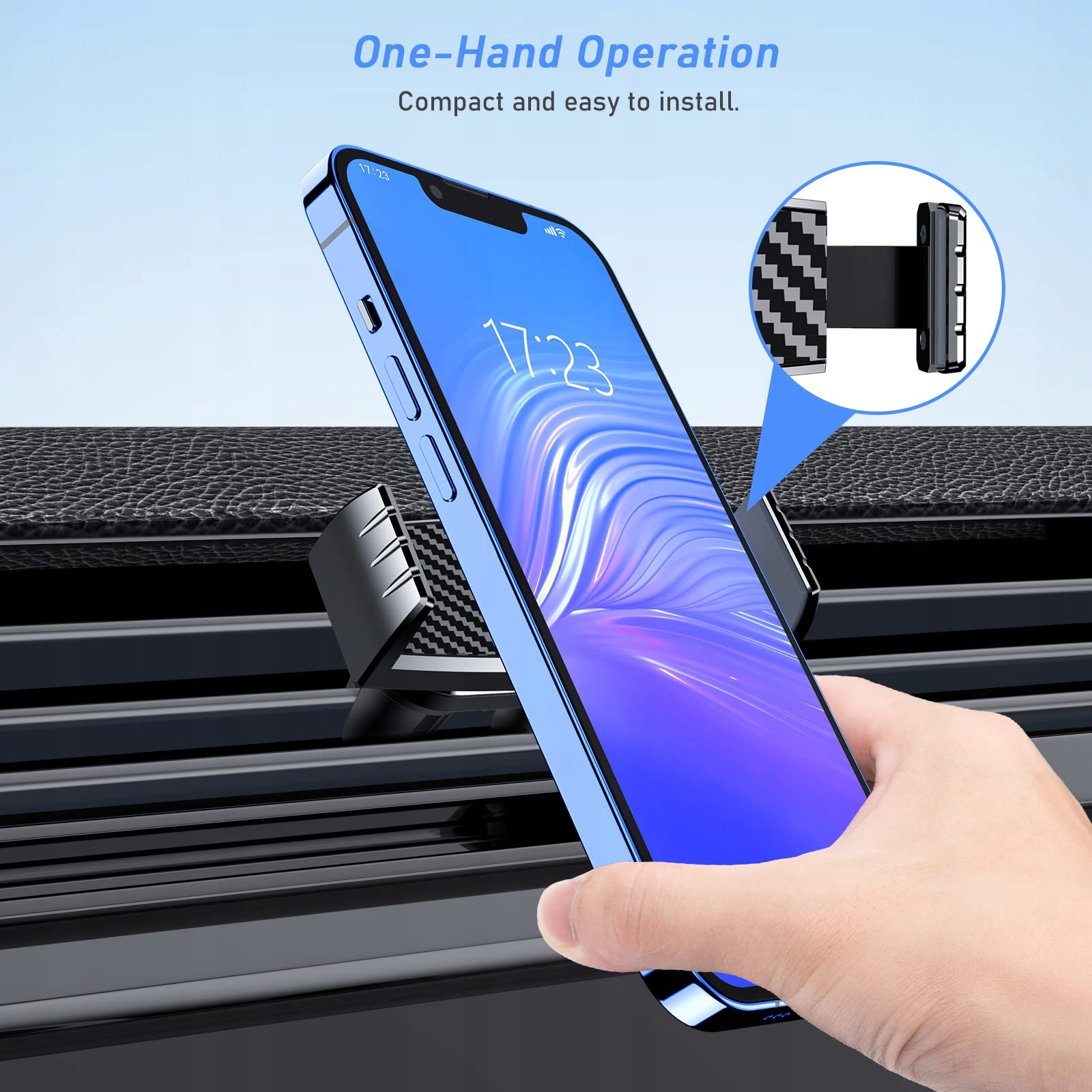 BLUKAR Uchwyt Samochodowy Uniwersalny 360° Do iPhone Galaxy Mate — miniatura 2