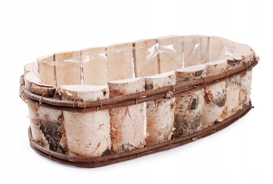 Oválná Balkonová Hračka Z Břízy Na Květiny S Fólií 55x32x15 cm