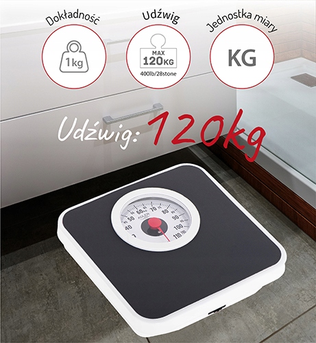 Waga Łazienkowa Mechaniczna AD 8178 - Dokładna, Antypoślizgowa