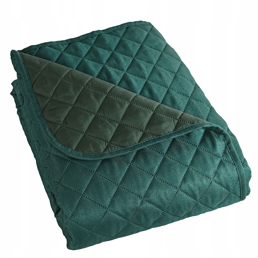 Dekorační přehoz na postel 220 x 240 cm Lahvově Zelená Barva Jedlička