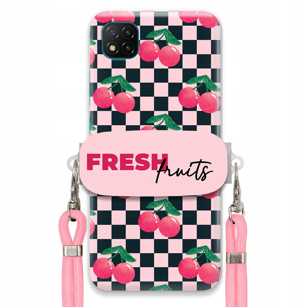 Puzdro pre Xiaomi Poco C3 Crossbody vodítko držiak šachovnice Fresh Fruits